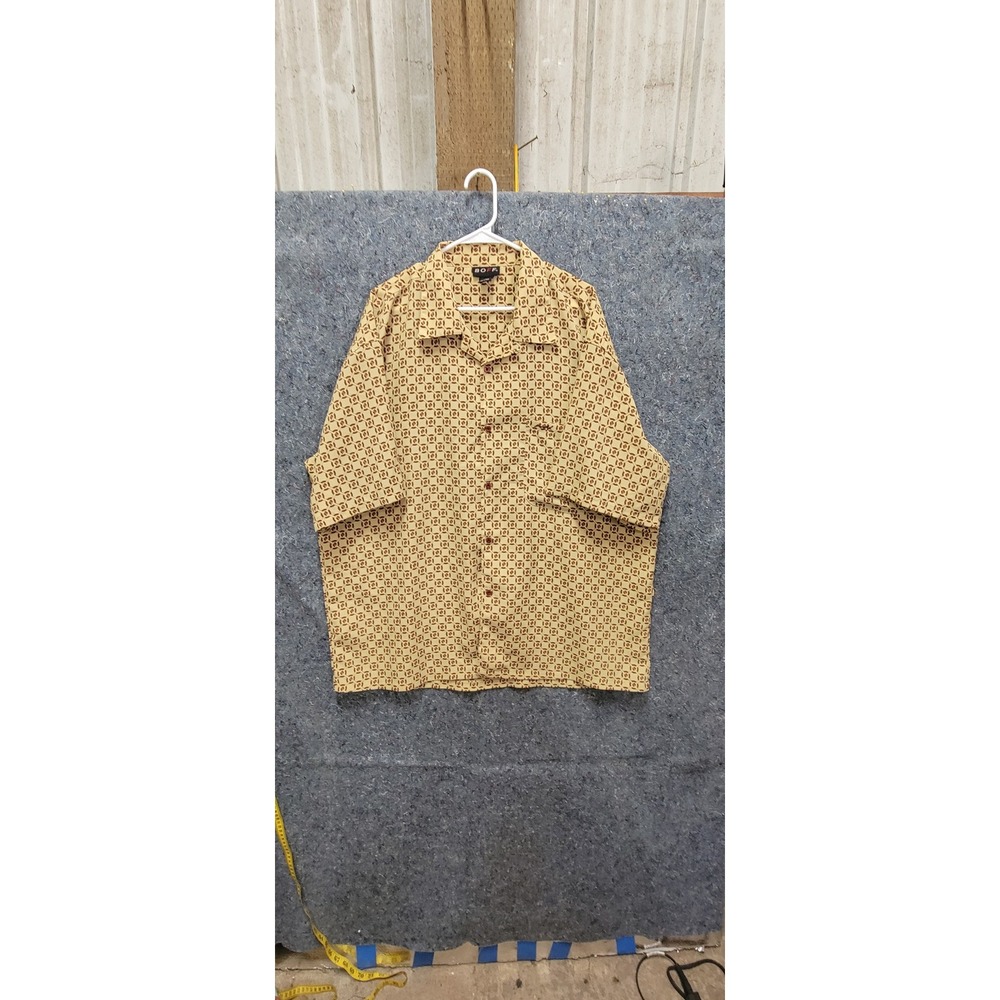 B O F F Koean Made Men's Yellow & Brown Button-Up Shirt Size‎ XXL